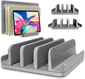 Vertical Laptop Stand Holder 5 Slots, Aluminum Space-Saving Laptop Holder by TEFONIA