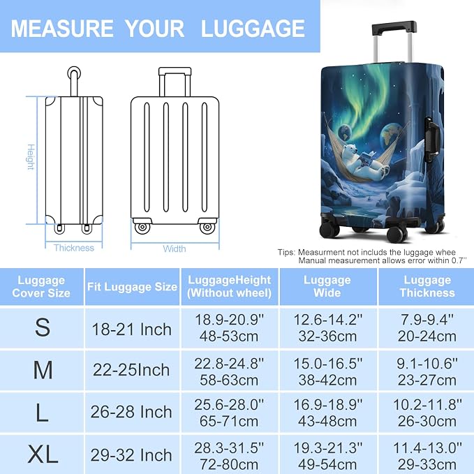 Polar bear Luggage Cover Washable Suitcase Protector Anti-Scratch, Stretchable - Image 6