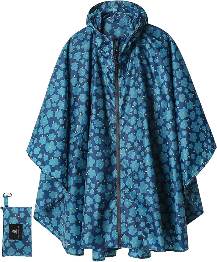 SaphiRose Unisex Rain Poncho Raincoat Hooded by SaphiRose