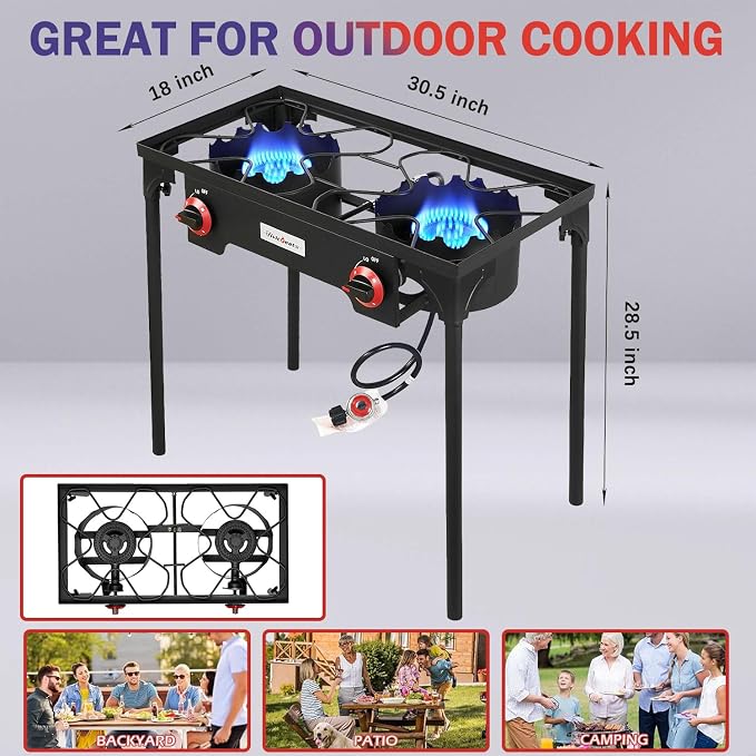 Vivicreate High Pressure Propane Gas Regulator 20 PSIG Outdoor Camping BBQ - Image 3