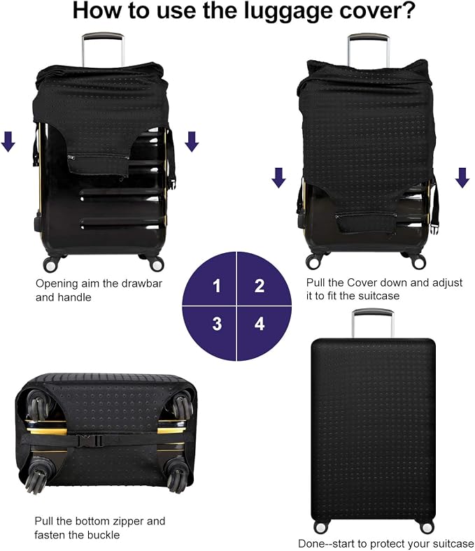 7-Mi Travel Luggage Protector Suitcase Cover 22"-24" Suitcase Dust Cover Size M - Image 3