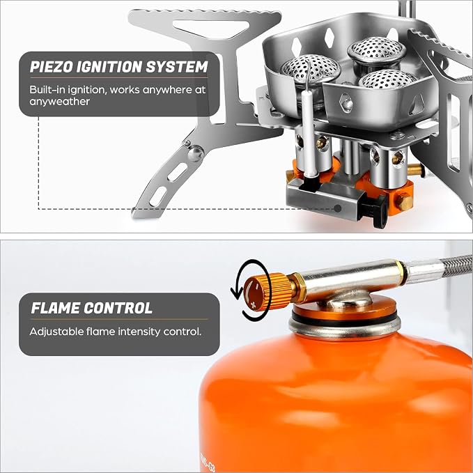 Odoland 3500W/6800W Windproof Camp Stove Camping Gas Stove - Image 4