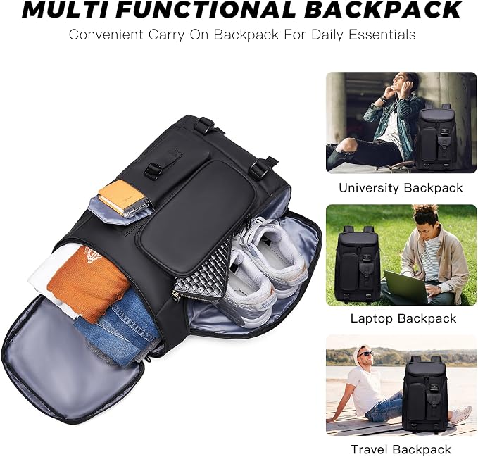 Carry on Travel Backpack for Men Women, 30L Multi-Pocket 17.3inch Laptop - Image 3