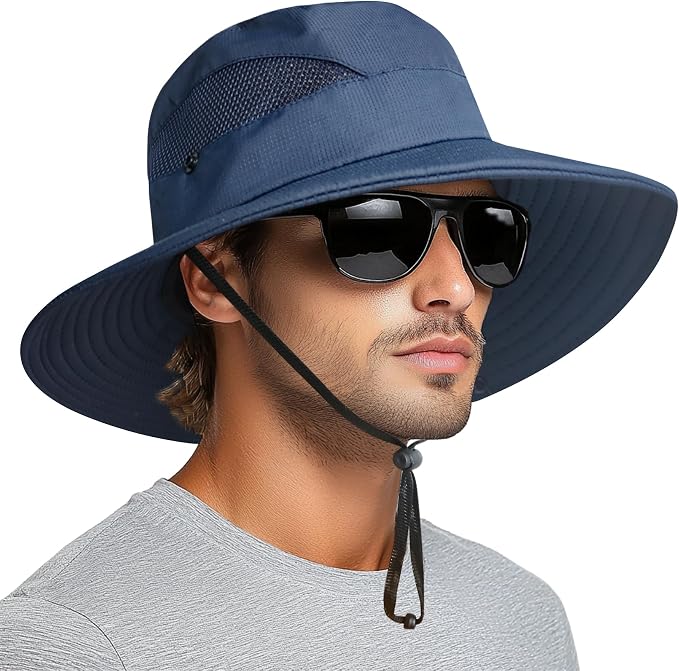PFFY Sun Bucket Hats for Men Women 3” Wide Brim UPF 50+ Fishing & Beach Hat by PFFY