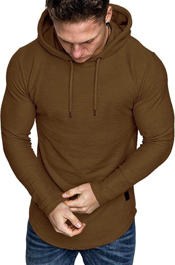 Lexiart Mens Fashion Athletic Hoodies Sport Sweatshirt Solid Color Fleece - Image 2