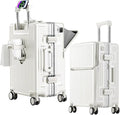 2-Piece Hardshell Zipperless Luggage Set, 20/26" Aluminum Frame Hardshell by cycyCarry