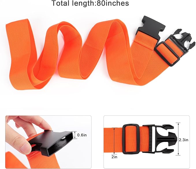 2Pcs Luggage Straps for Suitcase Travel Accessories TSA Approved, 80In Long - Image 3
