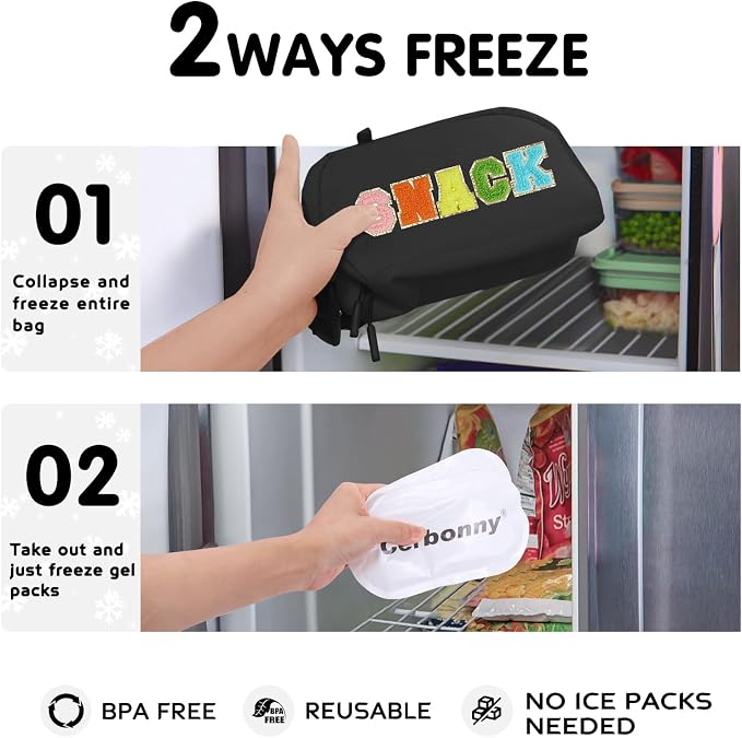 Freezable Lunch Bag for Work School Travel, Leak-Proof Small Lunch Bag - Image 2