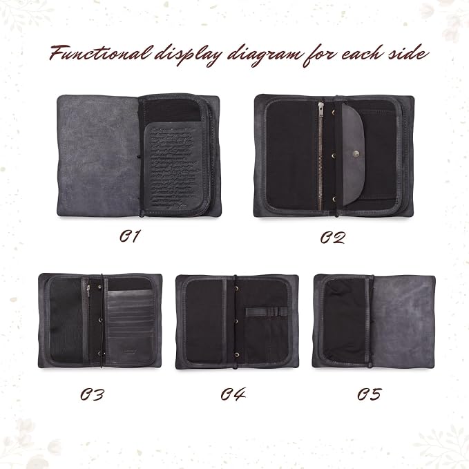 Genuine Leather Nomad Organizer Travel Wallet | Women's Wallet Clutch Passport - Image 4