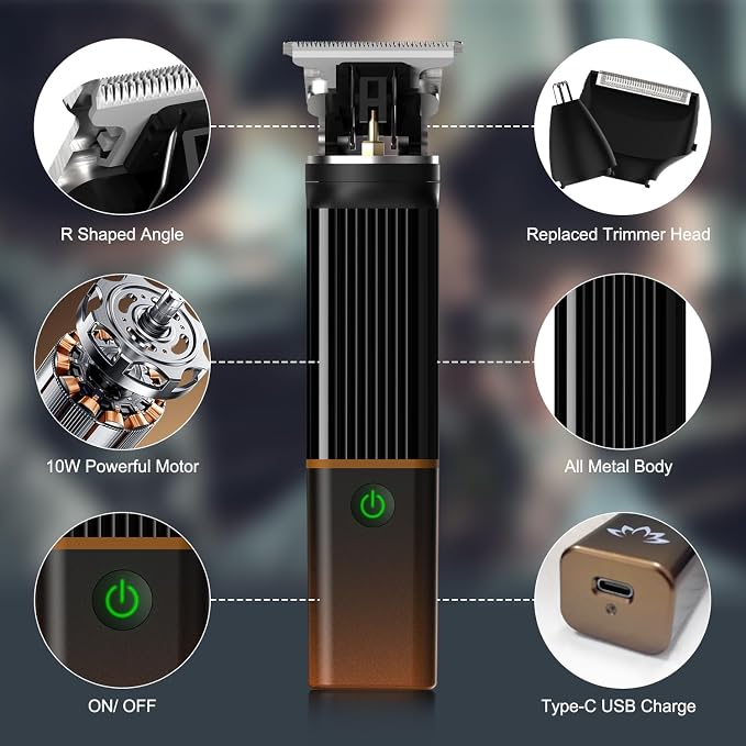 RESUXI Hair Clippers for Men T-Blade Trimmer Electric Shaver Razor Nose Hair - Image 2