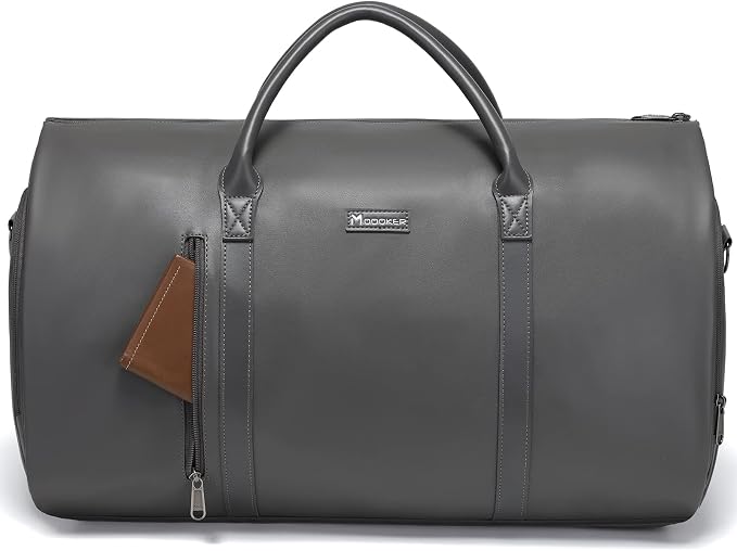 Leather Garment Bag for Travel, Modoker Carry On Suit Carrier Travel Bag by Modoker