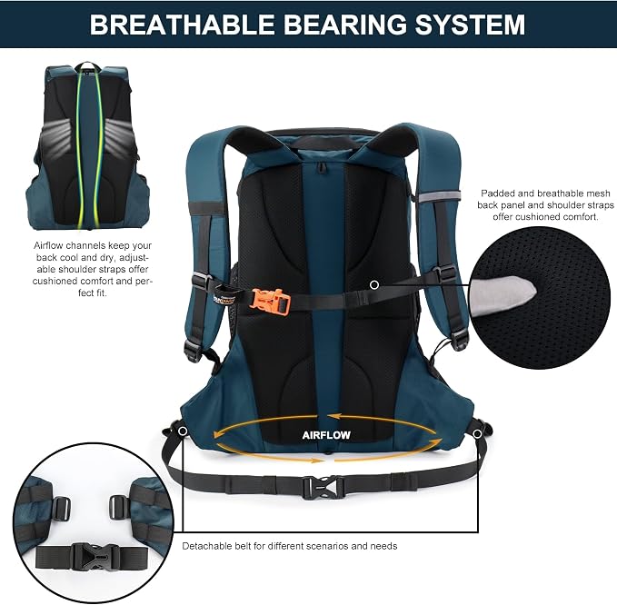 MOUNTAINTOP Hiking Backpack 35L Travel Backpack Lightweight Daypack - Image 3