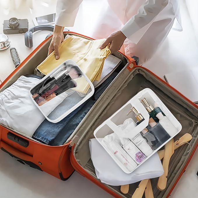 5Pcs Crystal Clear PVC Travel Toiletry Bag Kit - Image 5