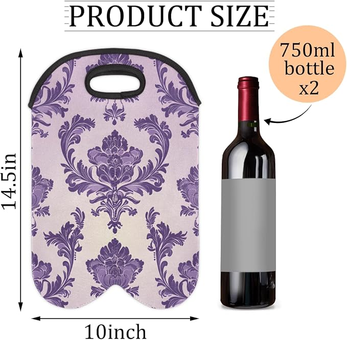 Neoprene Wine Tote, Bottle Carrier Gag Insulating Neoprene Thicker, Insulated - Image 2