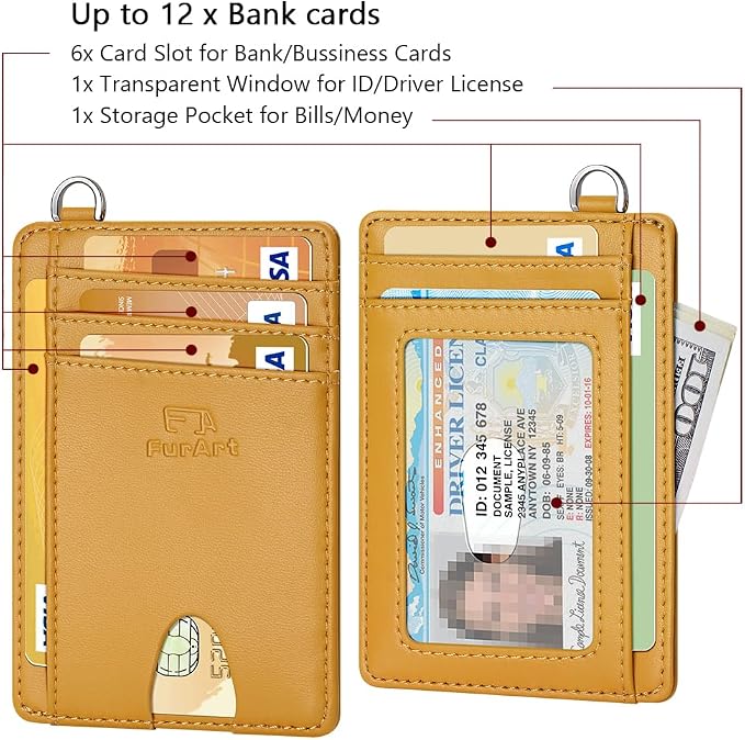 FurArt Slim Minimalist Wallet, Front Pocket Wallets, RFID Blocking, Credit Card - Image 6
