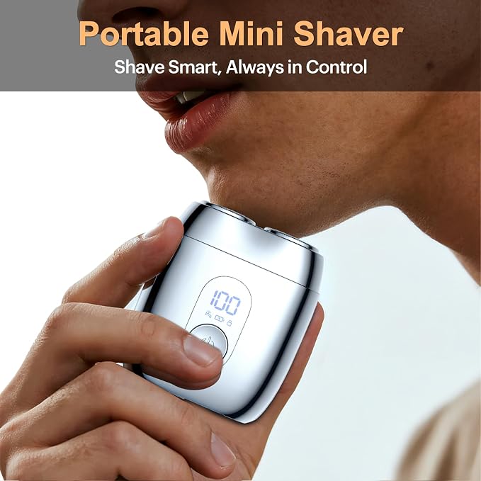 All-Metal Mini Electric Shaver for Travel Men– Smooth & Close Shave, Portable - Image 2