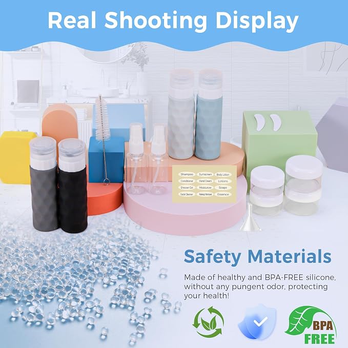 16pack Travel Bottles for Toiletries, TSA Approved Travel Size Containers Set - Image 6