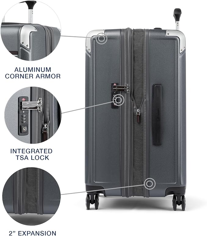 Travelpro Platinum Elite Hardside Expandable Checked Luggage, 8 Wheel Spinner - Image 4