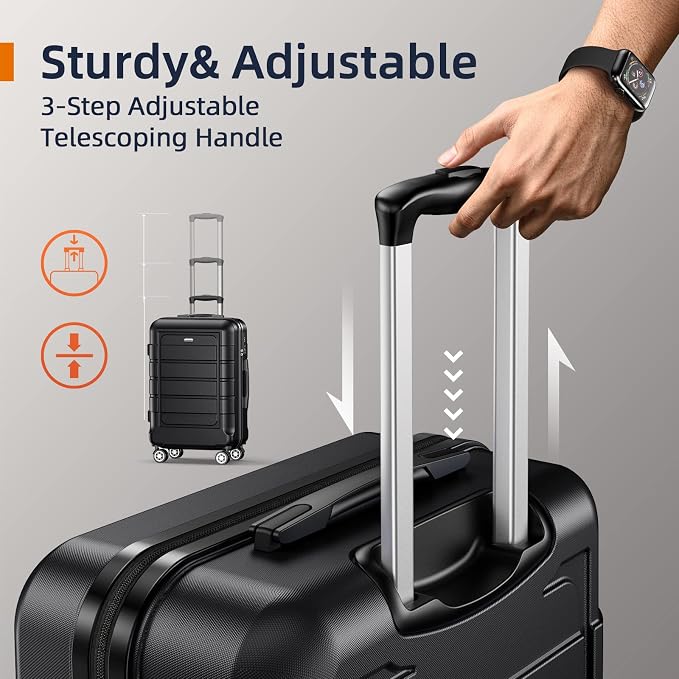SHOWKOO Luggage Sets Expandable PC+ABS Durable Suitcase Double Wheels TSA Lock - Image 6