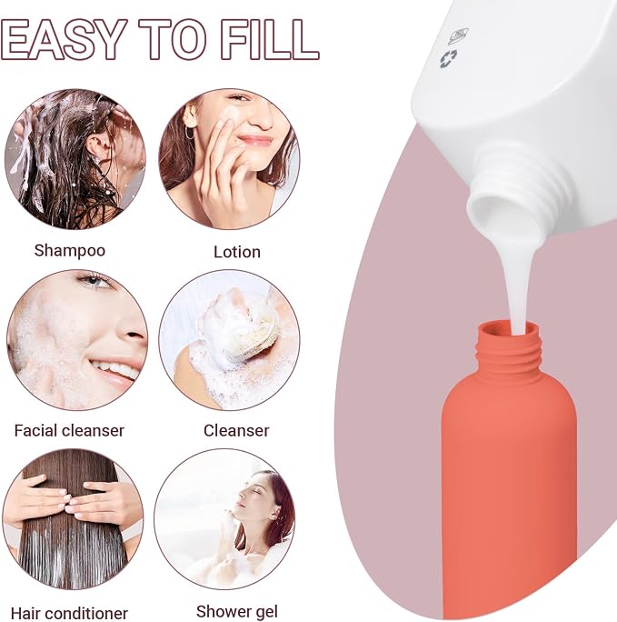 Travel Shampoo Bottle, Empty Plastic Squeeze Bottles 8.8oz - Image 5