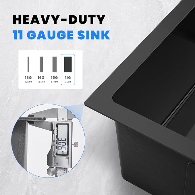 POPFLY 23 x 18 Inch Drop in Kitchen Sink, 304 Stainless Steel Overmount Single - Image 3