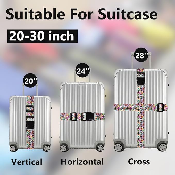 2 Pack Luggage Straps for Suitcases Adjustable Luggage Belt TSA Approved - Image 3