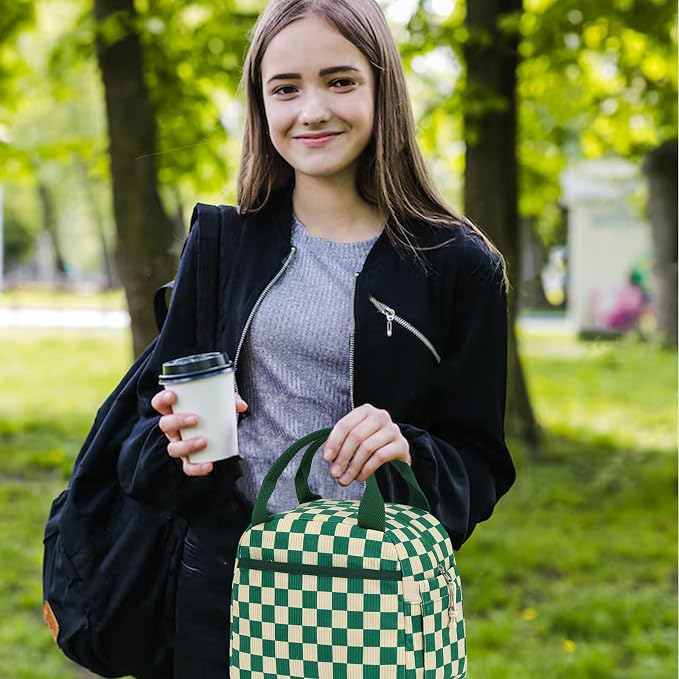Bluboon Lunch Box for Women men Insulated Cute Corduroy Lunch bag, Reusable - Image 6
