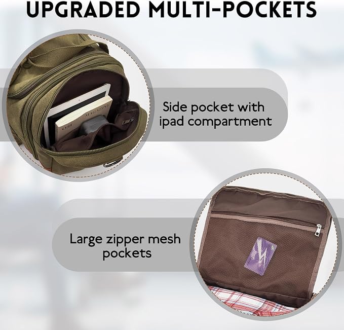 Men'S Duffle Bag For Travel, Expandable Canvas Duffel Bags Overnight Weekend - Image 3