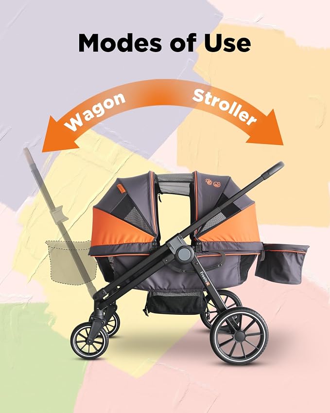 Tandem Wagon Stroller – All-Terrain 2-in-1 Push & Pull Design, Double Seat - Image 3