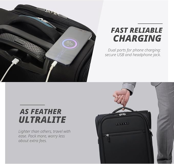 Verage Under Seat Luggage with Wheels, Softside Expanable Small Suitcase Carry - Image 8
