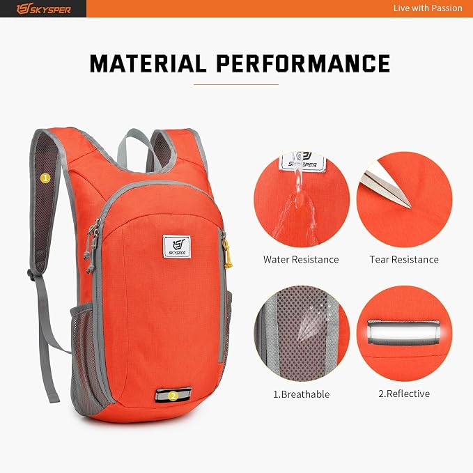 SKYSPER Small Daypack 10L Hiking Backpack Packable Lightweight Travel Day Pack - Image 4