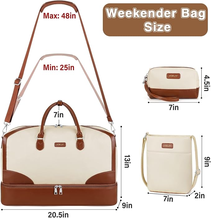 Weekender Bag for Women, Travel Duffel Bag Carry On Overnight Bag - Image 6