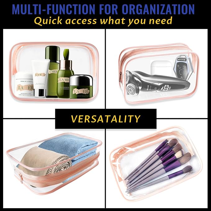 16 Pieces Clear Makeup Bags Bulk, TSA Approved Toiletry Bag - Image 5