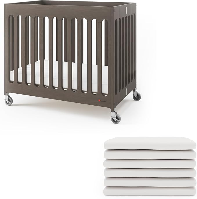 Foundations Boutique Folding Hotel Crib and Sheet Bundle by FoundationsChildrensProducts
