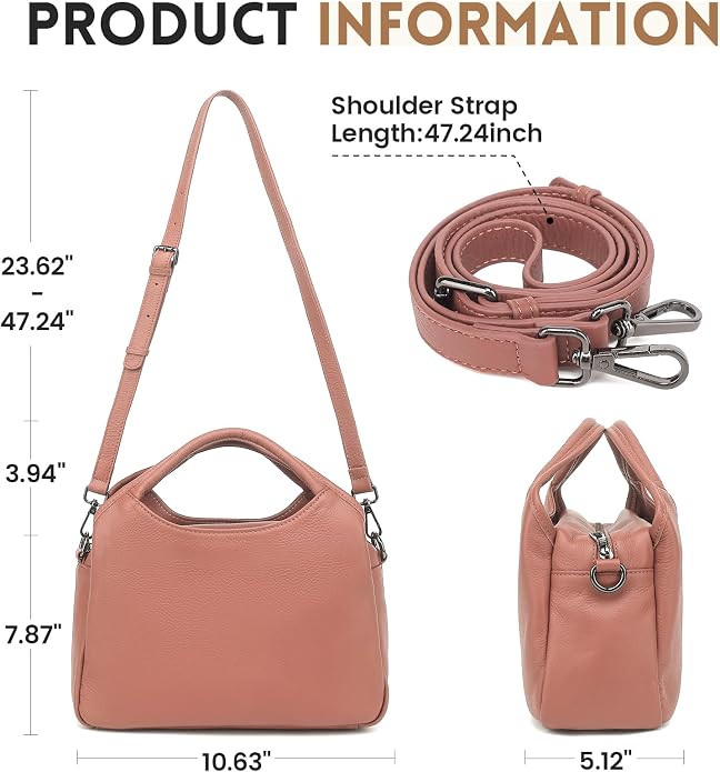 KOGTLA Genuine Leather Purses for Women, Crossbody Shoulder Bags - Image 5