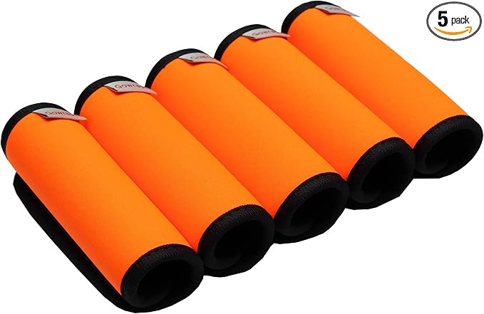 Neoprene Luggage Handle Wrap 5pcs Pack Neon Luggage Tags/Identifiers Bright by GOWRAPS