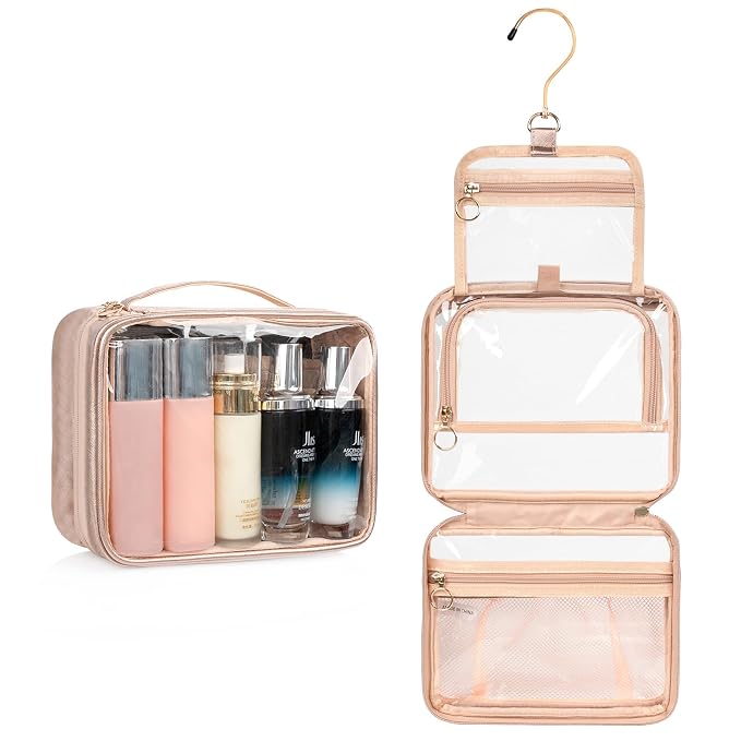 CUBETASTIC Toiletry Bag for Women, Portable Makeup Bag Transparent Cosmetic Case by CUBETASTIC
