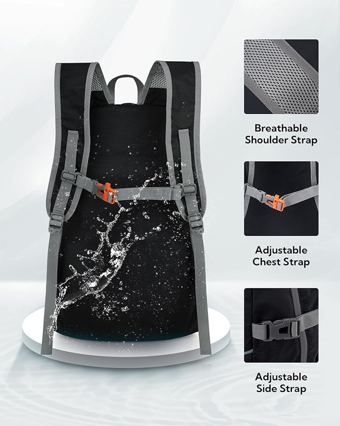 WATERFLY Hiking Foldable Daypack Backpack: 25L Ultra Lightweight Packable - Image 5