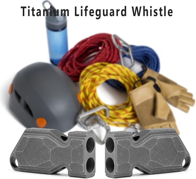 TISUR Titanium Emergency Whistle, EDC Safety Whistles Necklace Loud up to 120db - Image 2