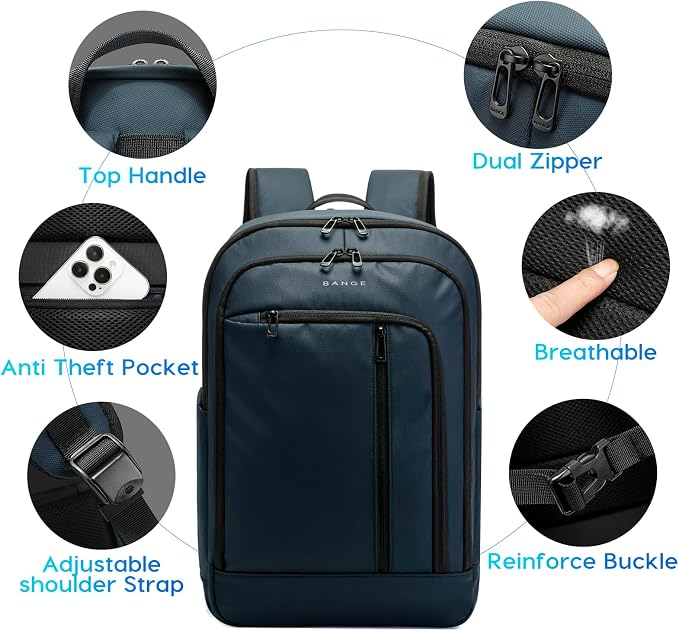 BANGE 28L Slim Laptop Backpack for Men & Women, 15.6 Inch Business Backpack - Image 4