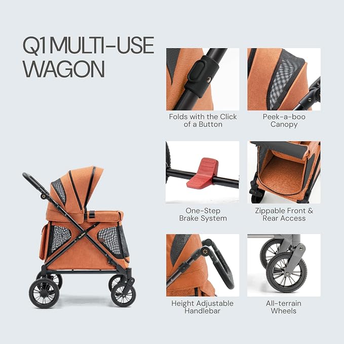 Familidoo Q1 Multi-Use Kids Wagon Stroller – Foldable, Lightweight & All-Terrain - Image 5