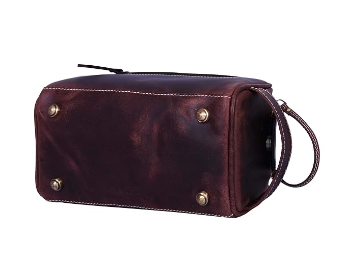 10" Premium Leather Toiletry Travel Pouch - Image 8