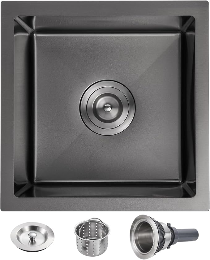 POPLFY 18 Inch Undermount Kitchen Sink, 18×18 Inch Undermount 18 Gauge by POPFLY