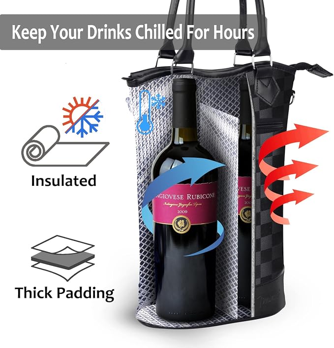 Tirrinia Insulated Wine Gift Carrier Tote - Image 2