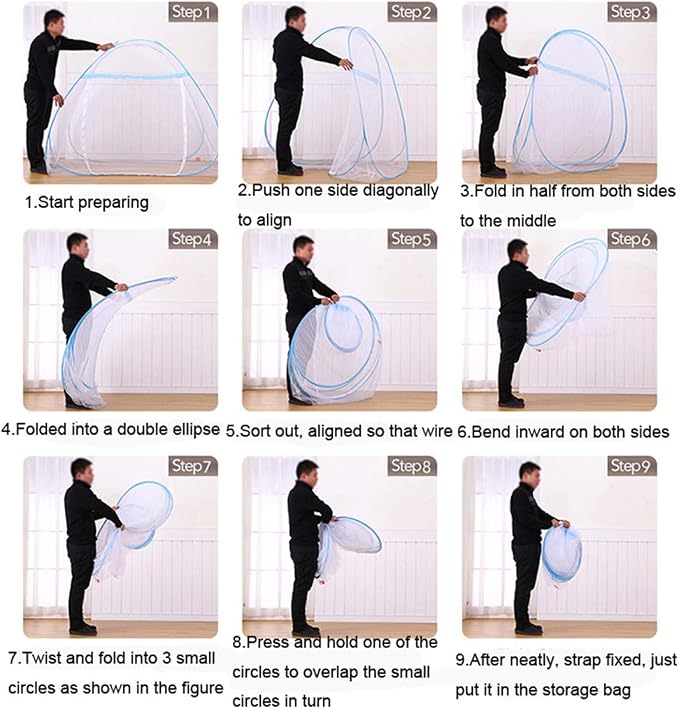 CdyBox Folding Mosquito Net Tent Canopy Curtains - Image 5