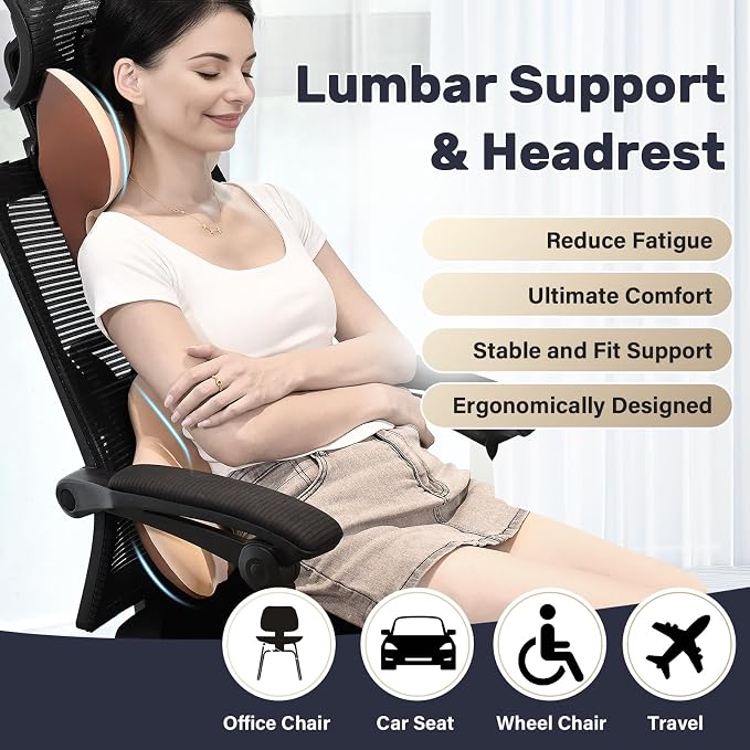 Coverado Lumbar Support and Headrest Pillow - Image 2