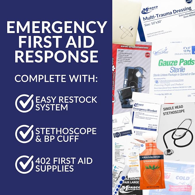 First Aid Kit - Fully Stocked Portable Reflective Bag -First Responder - Image 2