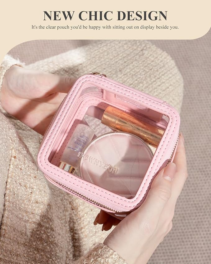 ROWNYEON Clear Makeup Case Toiletry Bag Multipurpose Travel Makeup Train Case - Image 7