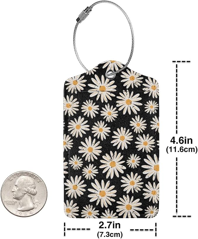 Set of 2 Luggage Tag for Suitcases Tie dye PU Leather Luggage Tag - Image 4