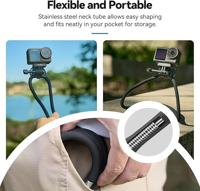 TELESIN Neck Mount SE 2.0 with Air Cushion, Adjustable Chest Strap and Neck - Image 5